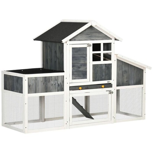 Pollaio legno grigio - grigio, con